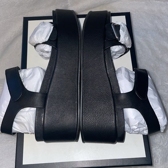 NWT J/SLIDES QUEST Black Leather Wedge Sandal - Picture 12 of 14